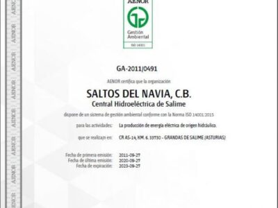 la central hidroelectrica de salime obtiene la certificacion de la norma iso 9001 2015 (1)