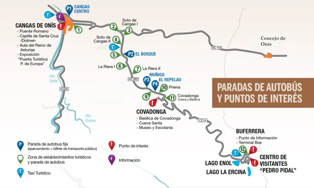 Mapa acceso lagos y servicios